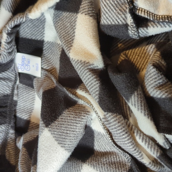 Sleep Chic Pajama fleece sleep pants Buffalo Check Plaid Black White Women's XL - Picture 5 of 8